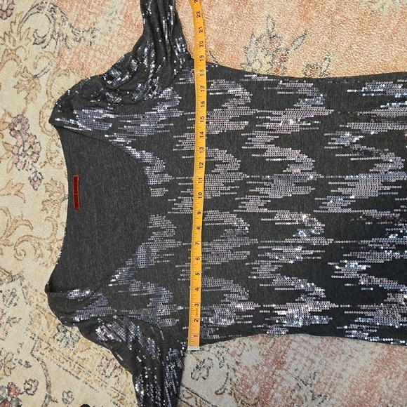 Velvet by Graham & Spencer Lined Long Sleeve Gray Sequin Party Dress Size XL - Picture 6 of 8